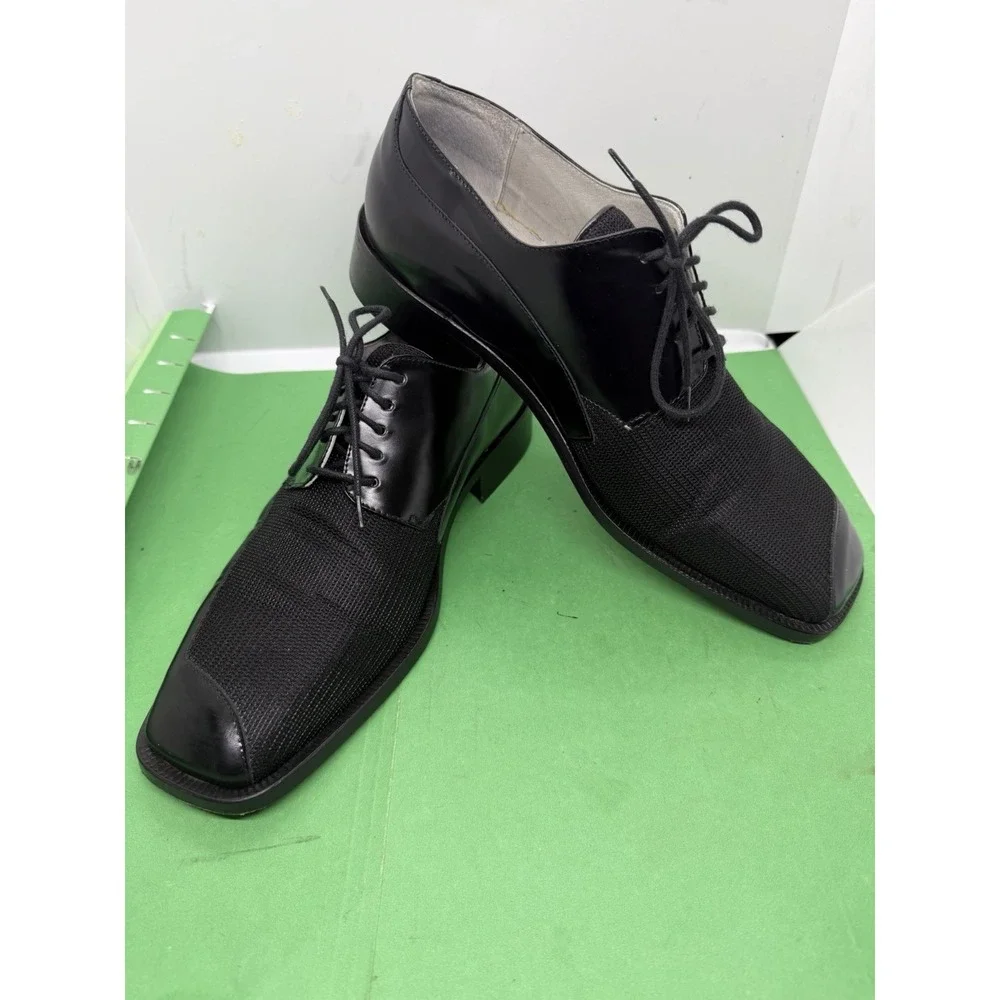 Emilio Franco Men's Black Dress Shoes Size 8 Lace Up Italian Made.